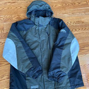 Free Country FCXTreme Warm Winter Coat Ski Jacket Size L Green Hood Water Resist